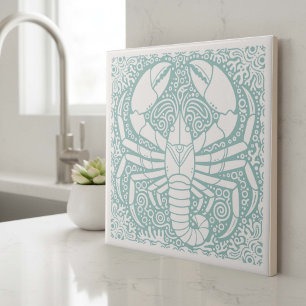 Coastal Life Series Seahorse Lobster D1208 Tile