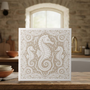 Coastal Life Series Seahorse Sand D1208 Tile