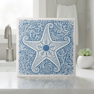 Coastal Life Series Starfish Blue D1208 Tile