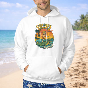 Coastal Lifestyle Gator Surfing - Retro Surf Beach Hoodie