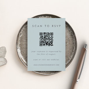 Coastal Light Blue RSVP Card with QR Code
