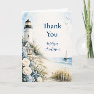 Coastal Lighthouse Bridal Shower Thank You Card