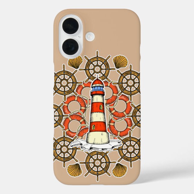 Coastal Lighthouse Illustration Case-Mate iPhone Case (Back)