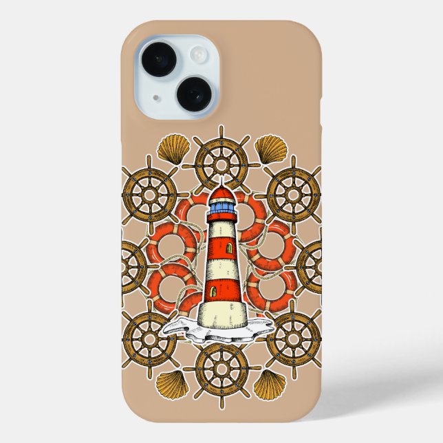 Coastal Lighthouse Illustration Case-Mate iPhone Case (Back)