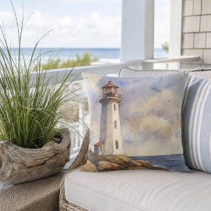 Coastal Lighthouse Nautical Home Decor  Cushion