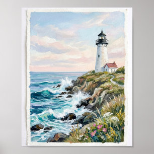 Coastal Lighthouse Seascape I Poster