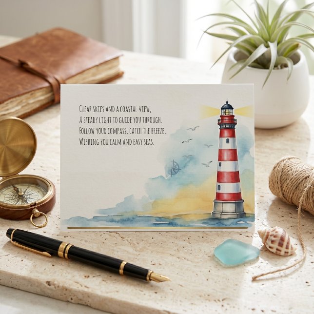 Coastal Lighthouse Verse Postcard (Mail a little sunshine.)