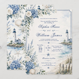 Coastal Lighthouse Wedding Invitation