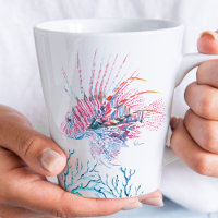 Coastal Lionfish Tropical Fish Watercolor Art