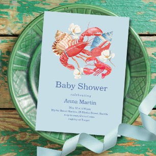 Coastal Lobster Baby Shower Invitation