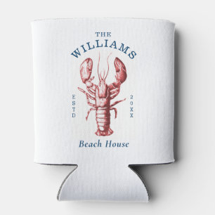 Coastal Lobster Beach House Can Cooler