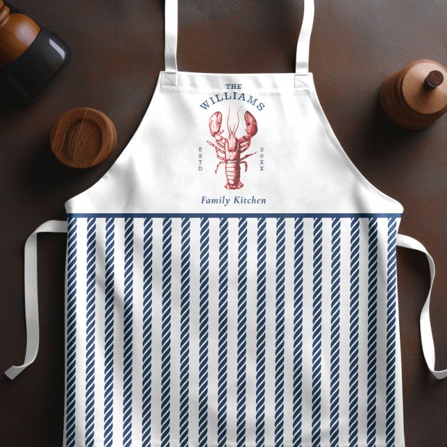 Coastal Lobster Navy Nautical Apron (Creator Uploaded)