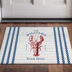 Coastal Lobster Seaside Beach House Doormat