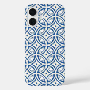 Coastal Lotus Tile Pattern - The White Lotus iPhone 16 Case