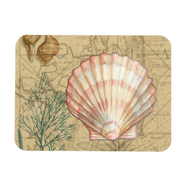 Coastal Map Collage Magnet (Horizontal)