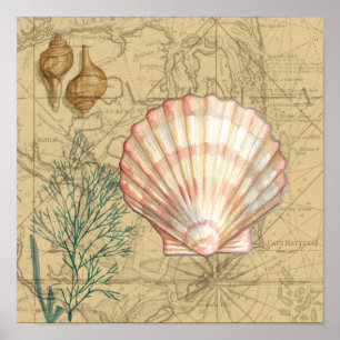 Coastal Map Collage Poster