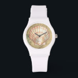 Coastal Map Collage Watch<br><div class="desc">There's nothing quite like this map of the sea life. This translucent collection of these seashells will go great on any products. It gives a vintage feel to the image and captures the sea life underwater. It includes a stripe pink and white seashell and a sepia coloured conch shell.</div>
