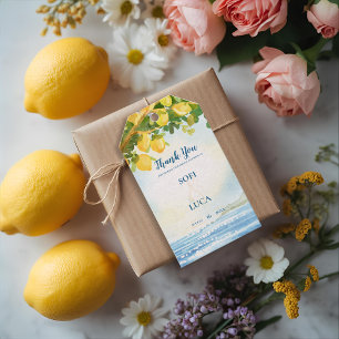 Coastal Mediterranean Lemon Grove Wedding Favor Gift Tags