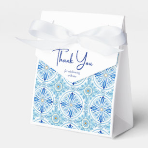 Coastal Mediterranean Tile Bridal Shower Thank You Favour Box