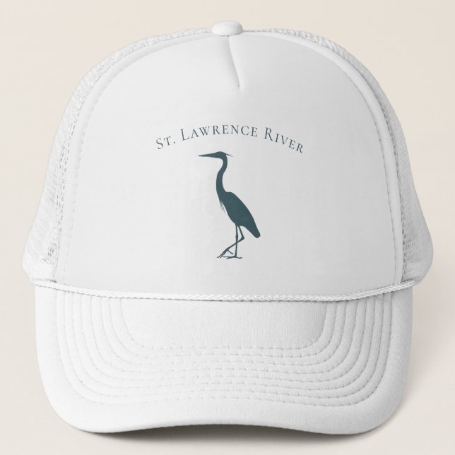 Coastal migratory bird Great Blue Heron silhouette Trucker Hat (Front)