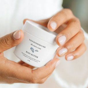 Coastal minimalist body butter cosmetics packaging square sticker