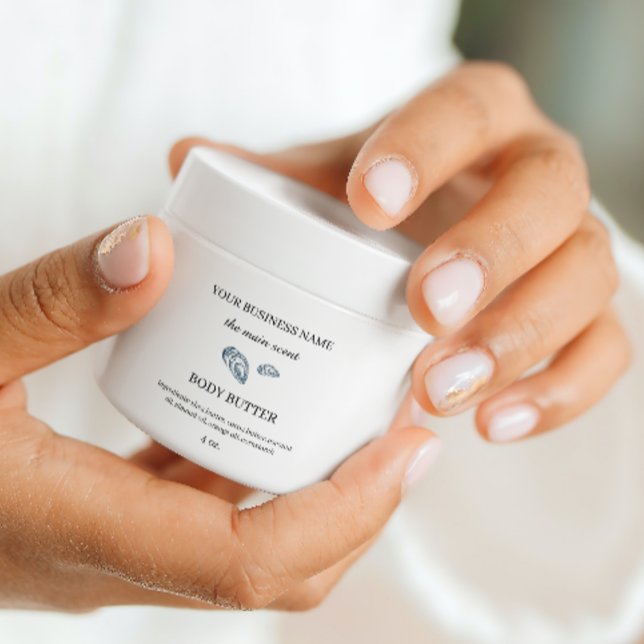 Coastal minimalist body butter cosmetics packaging square sticker (Creator Uploaded)