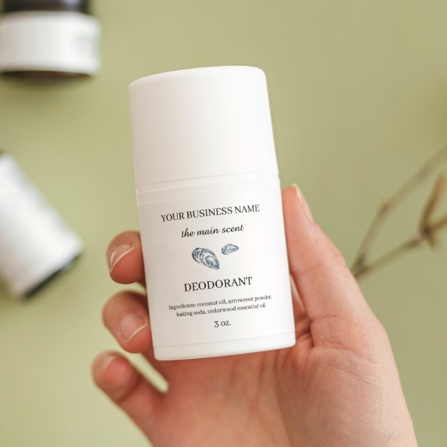 Coastal minimalist deodorant cosmetics packaging rectangular sticker (Creator Uploaded)