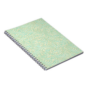 Coastal Mint Green Vintage French Scrollwork Spiral Notebook