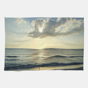 Coastal Morning Over Still Waters Tea Towel