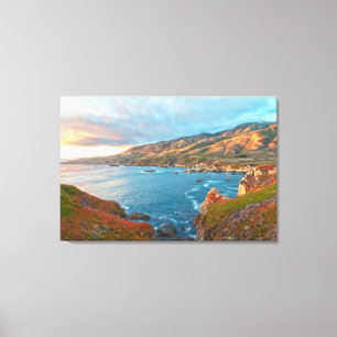 Coastal Mountain Landscape at Canvas Print