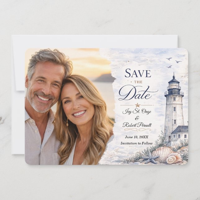 Coastal Nantucket Photo Save the Date (Front)