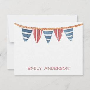 Coastal Nautical Beach Flags Personalised Card
