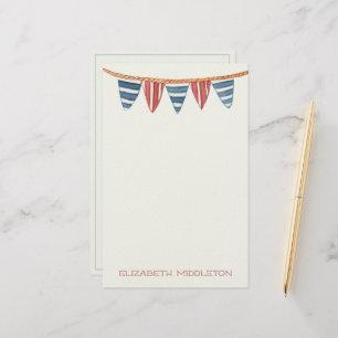 Coastal Nautical Beach Flags Personalised Stationery