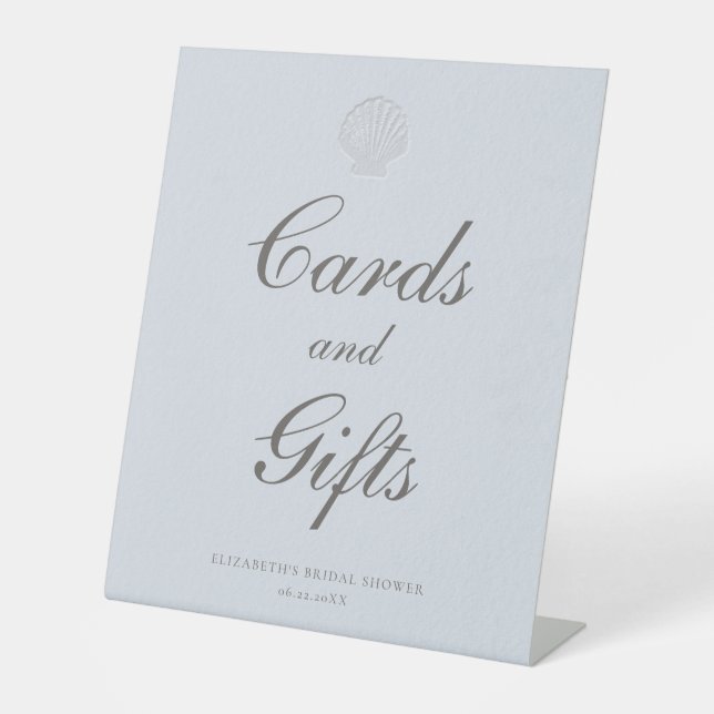 Coastal Nautical Bridal Shower Cards Gifts Sign (Front)