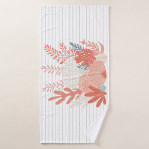 Coastal/nautical coral reef bath towel