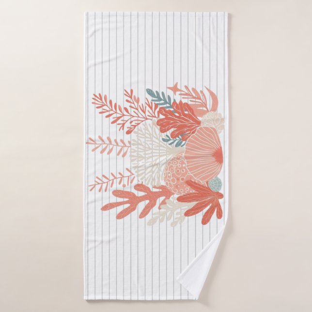 Coastal/nautical coral reef bath towel (Bath Towel)