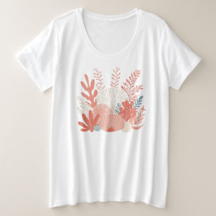 Coastal/nautical coral reef plus size T-Shirt