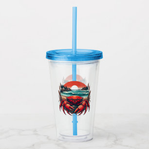 coastal/nautical Maine crab Acrylic Tumbler