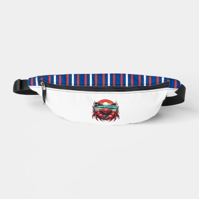 coastal/nautical Maine crab Fanny Pack (Front)