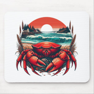 coastal/nautical Maine crab Mouse Pad