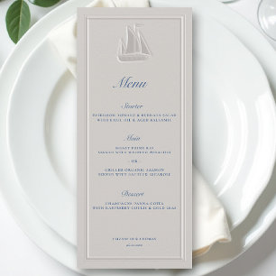 Coastal Nautical Sailboat Elegant Formal Wedding Menu