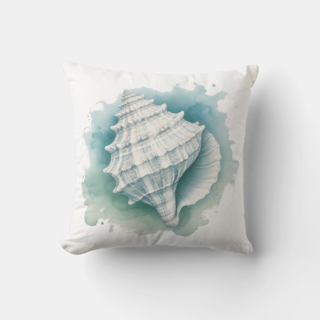 Coastal/Nautical seashell  Cushion (Front)