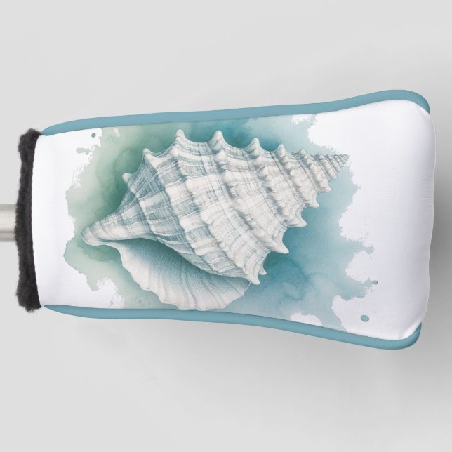 Coastal/Nautical seashell  Golf Head Cover (Front)