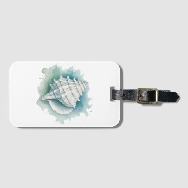 Coastal/Nautical seashell  Luggage Tag (Front Horizontal)