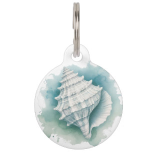 Coastal/Nautical seashell Pet Tag