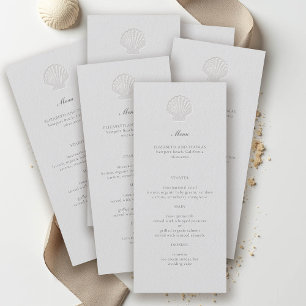 Coastal Nautical Shell Classic Formal Wedding Menu