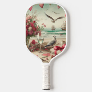 Coastal/Nautical Valentine's day  Pickleball Paddle