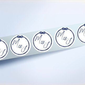 Coastal Nautical Wedding Classic Round Sticker