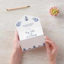 Coastal Nautical Wedding Invitation