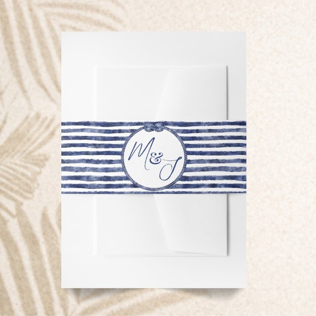 Coastal Nautical Wedding Invitation Belly Band (Creator Uploaded)